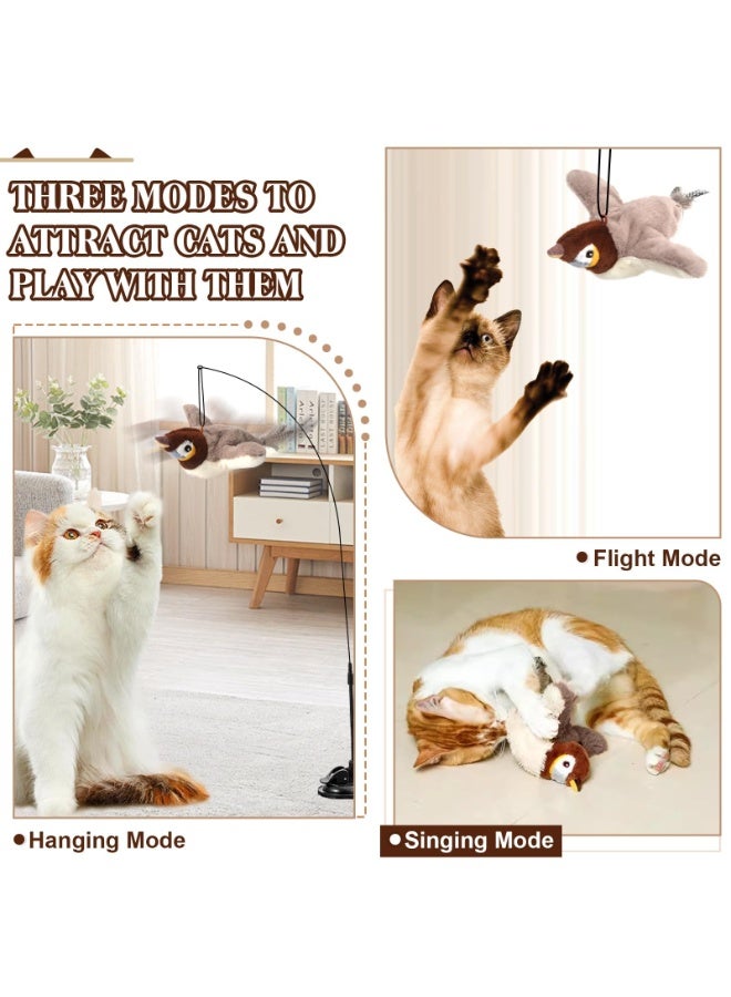 OSHIMA Flying Bird Cat Toy, Rechargeable and Washable Interactive Catnip Toys, Flapping Bird Cat Toy for Indoor Cats, Simulated Chirping Flapping Wings, Realistic Birds Toy For Cats - Image 2